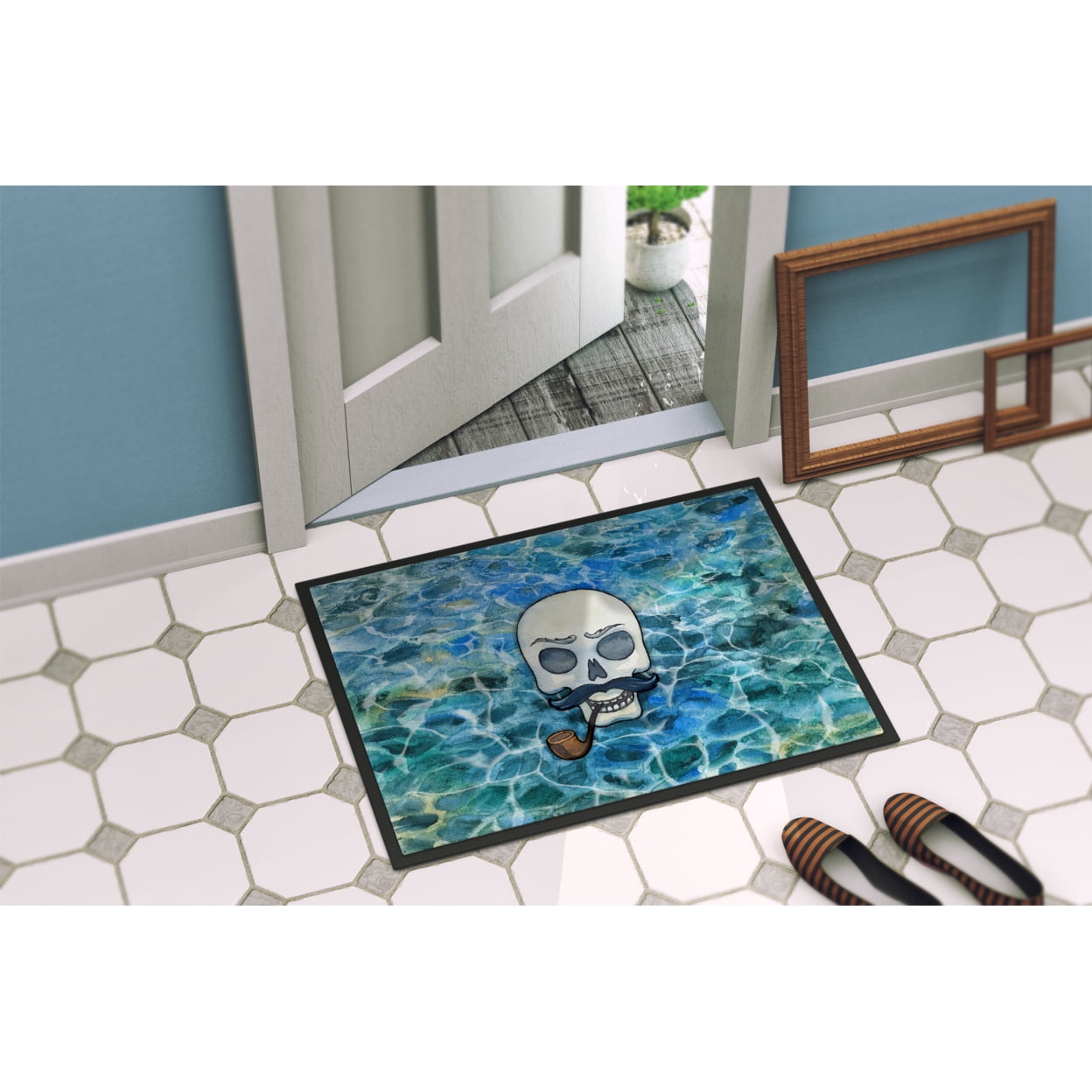 Skeleton Skull Pirate Doormat 24x36