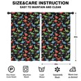 thumbnail image 2 of Dinosaur and Leaf Black Pattern Insulated Teens Curtains Set Of 2, Bedroom Essentials, Toddler Room Decor 52"x84", 2 of 5