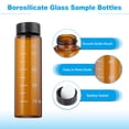 thumbnail image 3 of Uxcell Small Glass Sample Bottles with Lids, 5 pcs 50ml Amber Glass Vials with Black Screw Caps Mini Leak Proof Reagent Sealed Bottles with Scale for Solid Liquid Powder Storage, 3 of 6