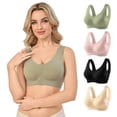 thumbnail image 6 of Mgmyaa Women's Sport Bra Removable Cup Without Underwire Seamless Wirefree Yoga with Fixed Cup Regular Fit Hook & Eye Closure Standard Straps Soft Solid Color Bra for Daily, 6 of 7