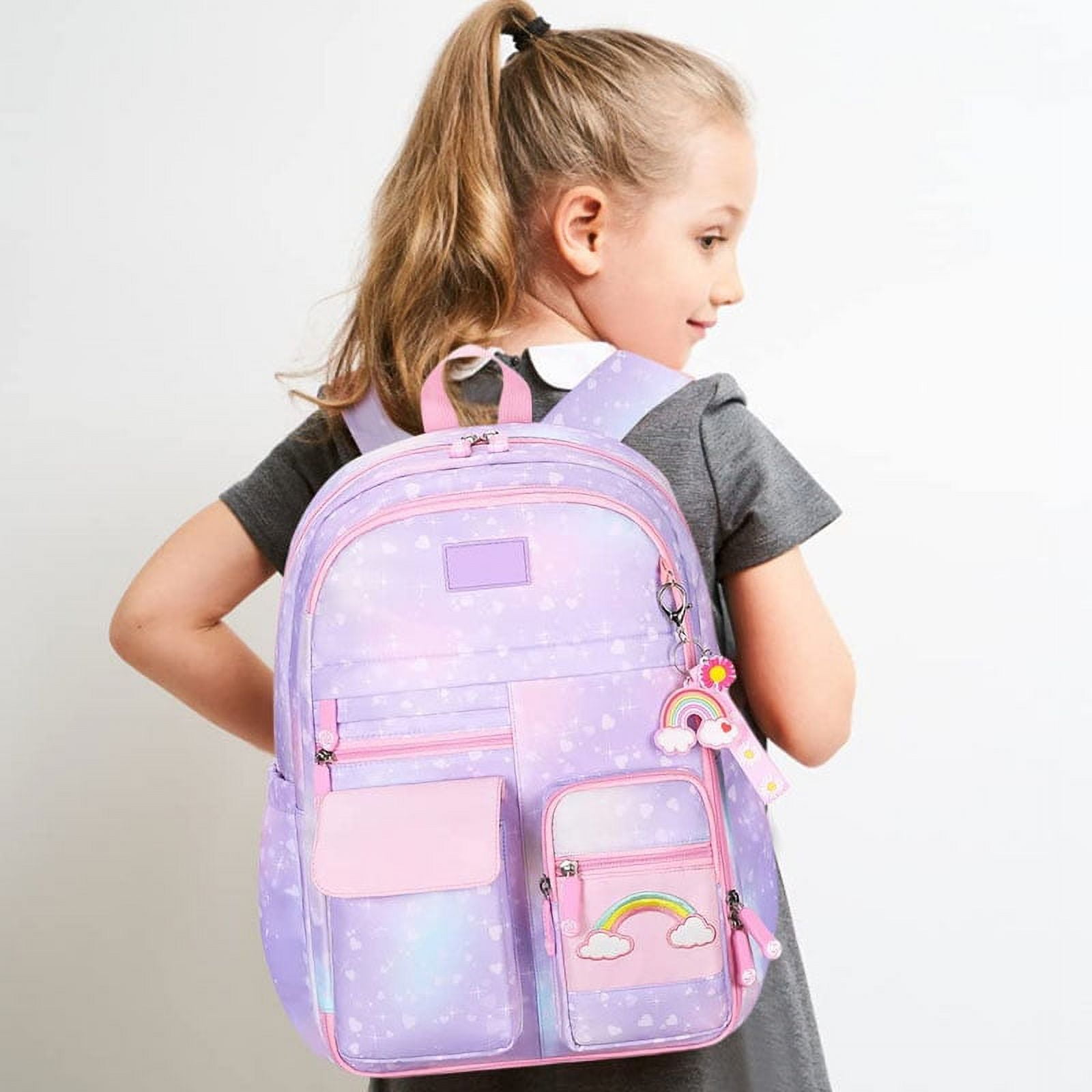 InduSKY Kids Backpack Girls Backpack, Cute Elementary School Backpacks for  Teen Girls, Waterproof Lightweight Middle School Bookbags School Casual