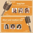 thumbnail image 4 of Boar Wet Bristle Round Hair Brush, Ceramic Ionic Salon Pro Comb Styling scalp Hairbrush Ideal for All Hair Types for Men and Women, 4 of 7