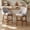 Gray, variant on Set of 2 Upholstered Counter Height Bar Stools in Sleek Faux Leather with Solid Rubberwood Legs for Kitchen Island