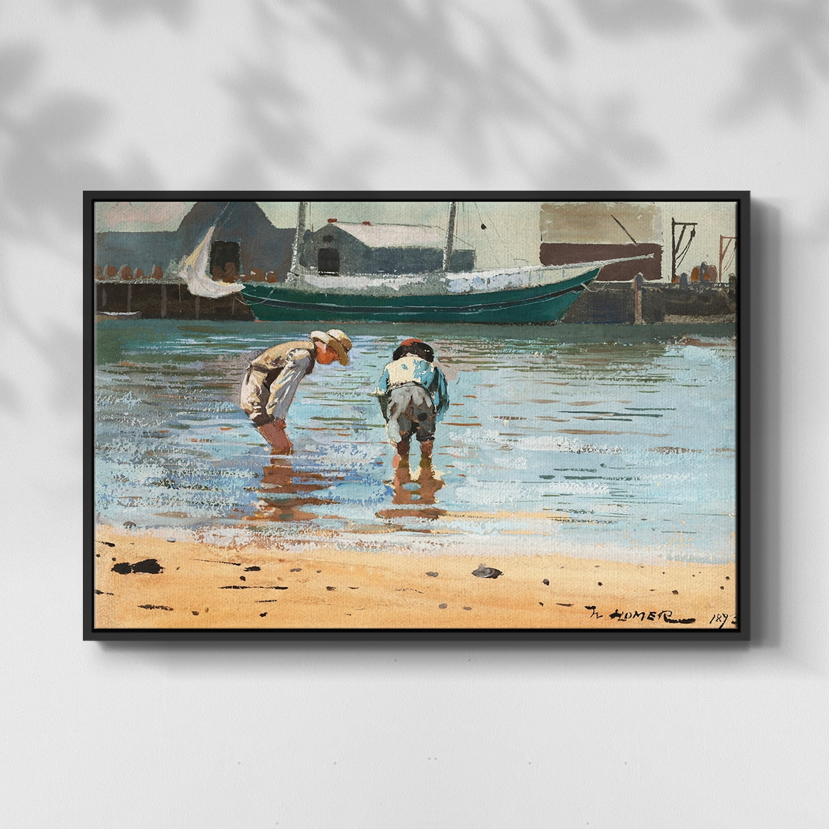 Vintage Landscape-CVII By Wexford Home Framed in Black Wood Gallery Wrapped Canvas 25 in. x 37 in.