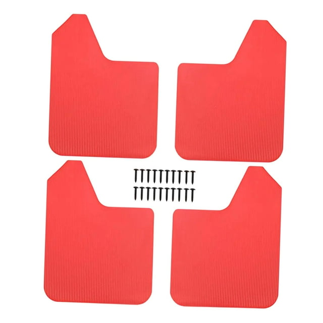 DYNWAVECA 4 Pcs Rabats de Boue Universels pour Voiture Ensemble avant et Arrière Résistant à l'Usure pour Pickup SUV Van Accessoire Gardes de Véhicule Rouge