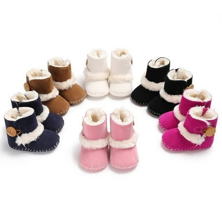 Baby Girl Boy Winter Warm Plush Half Boots Booties Toddler New Soft ...