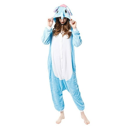 

Ladies One Piece Animal Hoodie Pajamas Cartoon Sleepwear Winter Warm Adults Onesie Plush Jumpsuit Cosplay Costume