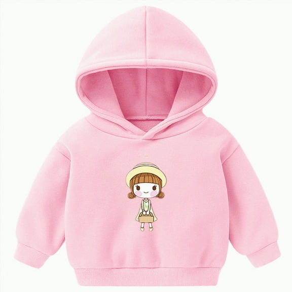 Ccpelsie Girls Fleece Pullover Hooded Sweatshirt Colorblock Hoodie for Kids Winter Coat with Pocket(Pink,18-24 Months)