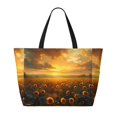 thumbnail image 2 of JUNZAN Sunflower Sunset Rainfall Pattern Women's Large Beach Bag,Waterproof Sandproof Zipper Beach Tote Bag for Pool Gym Grocery Travel with Wet Pocket, 2 of 7