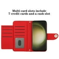 thumbnail image 2 of Allytechgroup Wallet Case for Samsung Galaxy S25 Ultra, Luxury PU Leather Shockproof Protective Flip Cover for Women Girls, Kickstand Folio Case with Card Slots Holder Wrist Strap, Red, 2 of 7