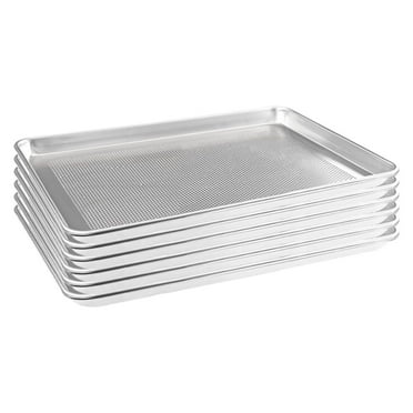 6-Pack 18”Lx13”Wx1”H Aluminum Perforated Baking Sheet Set – Commercial-Grade Cookie Sheets for Ovens (Bakery/Restaurant)