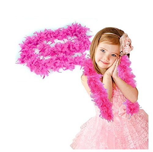 Great for Party 4 Feet Long Chandelle Feather Boa Kids Feather Boa 25 Gram Halloween Costume Kids Party Christmas Tree Decoration Baby Pink 