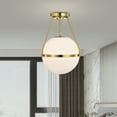 thumbnail image 4 of Lomique 11.2 in. 1-Light Indoor Brass Finish Semi-Flush Mount Ceiling Light with Light Kit, 4 of 4