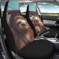 thumbnail image 4 of POLERO Anti-Slip Back Fabric Vehicle Seat Covers for SUV, Breathable Soft Front Seat Cover Polyester Fabric 2 Pack, Driving Sloths Pattern, 4 of 13