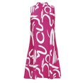 thumbnail image 3 of Sakmal Casual Dresses for Women Graphic Pleated Comfort Fit Pink Sleeveless Mid-Length Shift Dress, 3 of 5