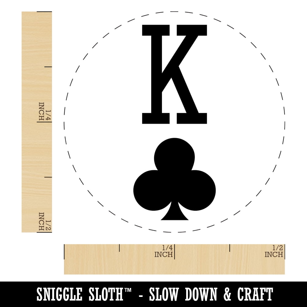 King of Clubs Card Suit Self-Inking Rubber Stamp Ink Stamper - Fuchsia Ink - Mini 1/2 Inch