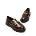 thumbnail image 4 of BURUDANI Women Platform Penny Loafers Slip-On Chunky Heel Casual Business Dress Shoes, 4 of 5