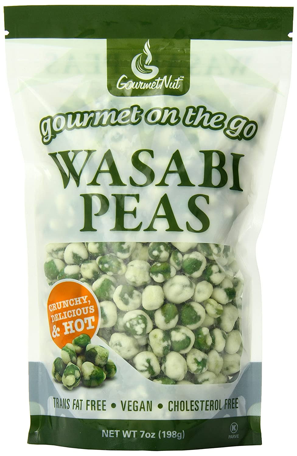 Gourmet Nut Snack Bag, Wasabi Peas, 7 Ounce