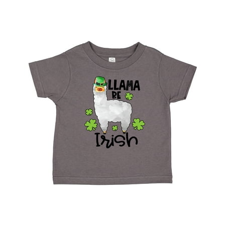 

Inktastic St. Patrick s Day Llama Be Irish with Green Shamrocks Gift Toddler Boy or Toddler Girl T-Shirt