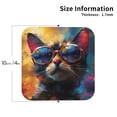 thumbnail image 2 of Kdxio Cool Cat With Sunglasses Funny Coasters,4 Pcs Leather Coasters,Housewarming Gifts,Protect Furniture from Water Marks Scratch and Damage, 2 of 6
