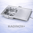 thumbnail image 3 of Fregadero Tarja para Cocina Empotrar Acero Inoxidable 80x50 C/kit Mezc Pro - (Escurridor Derecho), 3 of 5