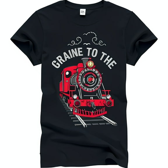 Men's Black T-Shirt with Bold Red and Black Design 'Graine to the' Graphic Tee