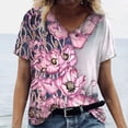thumbnail image 3 of 2024 New Style Women T shirt Summer Floral Butterfly T-Shirt  Women‘s Clothing Oversized Designer Short Sleeve V Neck Tee Blouse, 3 of 7