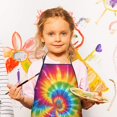 thumbnail image 2 of Colorful Rainbow Tie Dye Spiral Pattern Kids Aprons for Girls and Boys,Adjustable Neck Strap Toddler Aprons for Kids Cooking Baking, 2 of 6