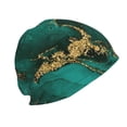thumbnail image 3 of Xecao Green Gold Glitter Print Knit Hat,Winter Beanie for Men Women, Beanie Soft Warm Ski Stocking Cuffed Cap, 3 of 7