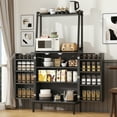 thumbnail image 5 of 51” Pantry Cabinets with Microwave Shelves, Freestanding Kitchen Storage with Adjustable Shelves, Buffet Cupboards for Dining Living Room Use (Black), 5 of 8