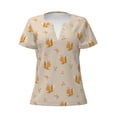 thumbnail image 3 of Naloa Squirrel Animal Print T-Shirts Short Sleeve V Neck Tees for Women Fashion Tops Trendy Lightweight Soft Casual Summer Outfits Clothes, 3 of 5