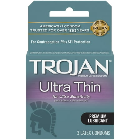 (12 Pack) Trojan Sensitivity Ultra Thin Lubricated Latex Condoms - 3