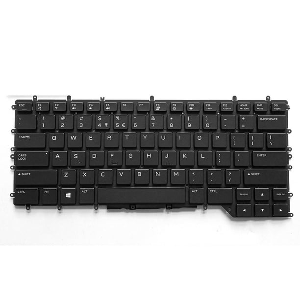 Sidaley Teclados Inglés Office Key Board Tablets Qwerty Retroiluminado Negro Sin marco Componentes de computadora Reemplazo para Alienware Cuadernos de escritura y cuadernos de bocetos