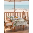 thumbnail image 2 of 60x84 Inch Outdoor Tablecloth with Umbrella Hole Zipper Rectangle Spring Easter Rectangular Tablecloths Outside Waterproof Country Bunny Chick Floral Butterflies Burlap Patio Table Cover for Picnic, 2 of 8