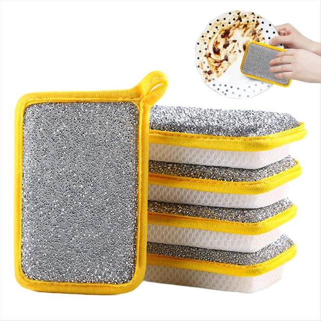 Esponja para Lavar Platos, Paño de Cocina de Doble Cara, Esponja Absorbente Multiusos, Estropajo Limpiador de y Platos.