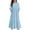 #A09-Light Blue, variant on Abcomgle Girls Fall Dresses Kids Casual A-Line 3/4 Sleeve Maxi Dress Solid Color Crew Neck Sundresses Basic Tiered Dresses with Pockets,5-6 Years Dark Blue