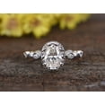 thumbnail image 2 of Oval cut 1.25 Ct Halo Man made diamond moissanite and Man made diamond moissanite Engagement Ring with 18k Gold Plating, 2 of 4