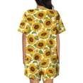 thumbnail image 3 of Kdxio Sunflowers Print Pajamas Sets for Women Short-Sleeved Pjs with Lounge Shorts Two Piece Sleepwear S-4XL, 3 of 9