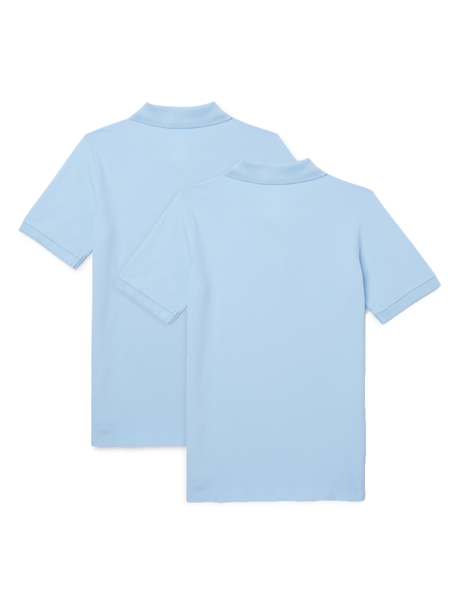 Wonder Nation Boys School Uniform Short Sleeve Pique Polo Shirts, 2-Pack, Sizes 4-18 & Husky