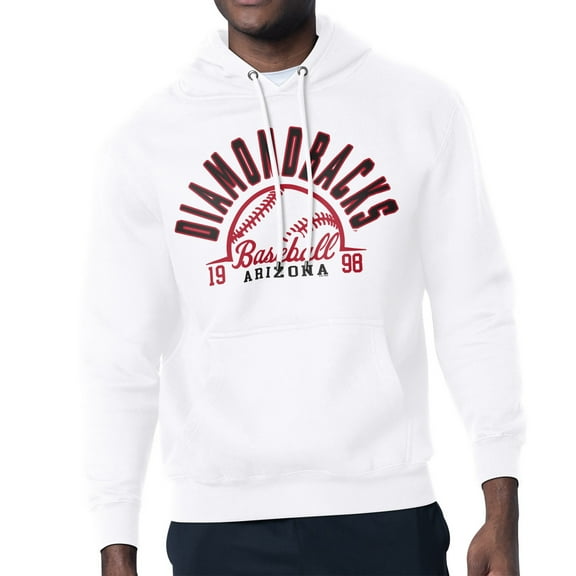 Men's Starter  White Arizona Diamondbacks Half Ball Team Graphic Pullover Hoodie