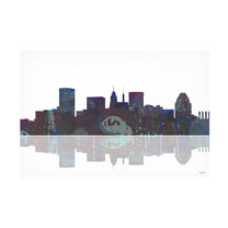 Trademark Fine Art Marlene Watson Baltimore Maryland Skyline Canvas Wall Art - 12x19