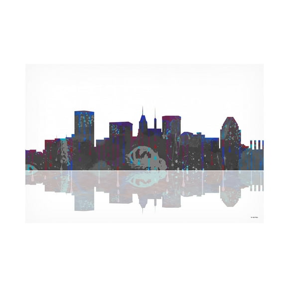 Trademark Fine Art Marlene Watson Baltimore Maryland Skyline Canvas Wall Art - 12x19