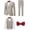 Champagne, variant on Suits for Men Slim Fit 4 Pieces Set Solid Tuxedo, Blazer、 Vest 、Pants、 Notch Collar Bow Tie, Prom Dinner Party Wedding