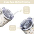 thumbnail image 5 of 40 oz Tumbler with Handle and Straw Lid, Cute Cat Insulated Cup, Double Vacuum Leak Proof Coffee Travel Mug, Stainless Steel Water Bottle Gifts for Women Men, 5 of 6