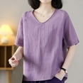 thumbnail image 4 of Lenago Casual T-Shirts for Women Breathable Fabric Womens Top Crew Neck Loose Fit Shirts Casual Homewear I Plus Size S-XXXL Gifts for Women, 4 of 8