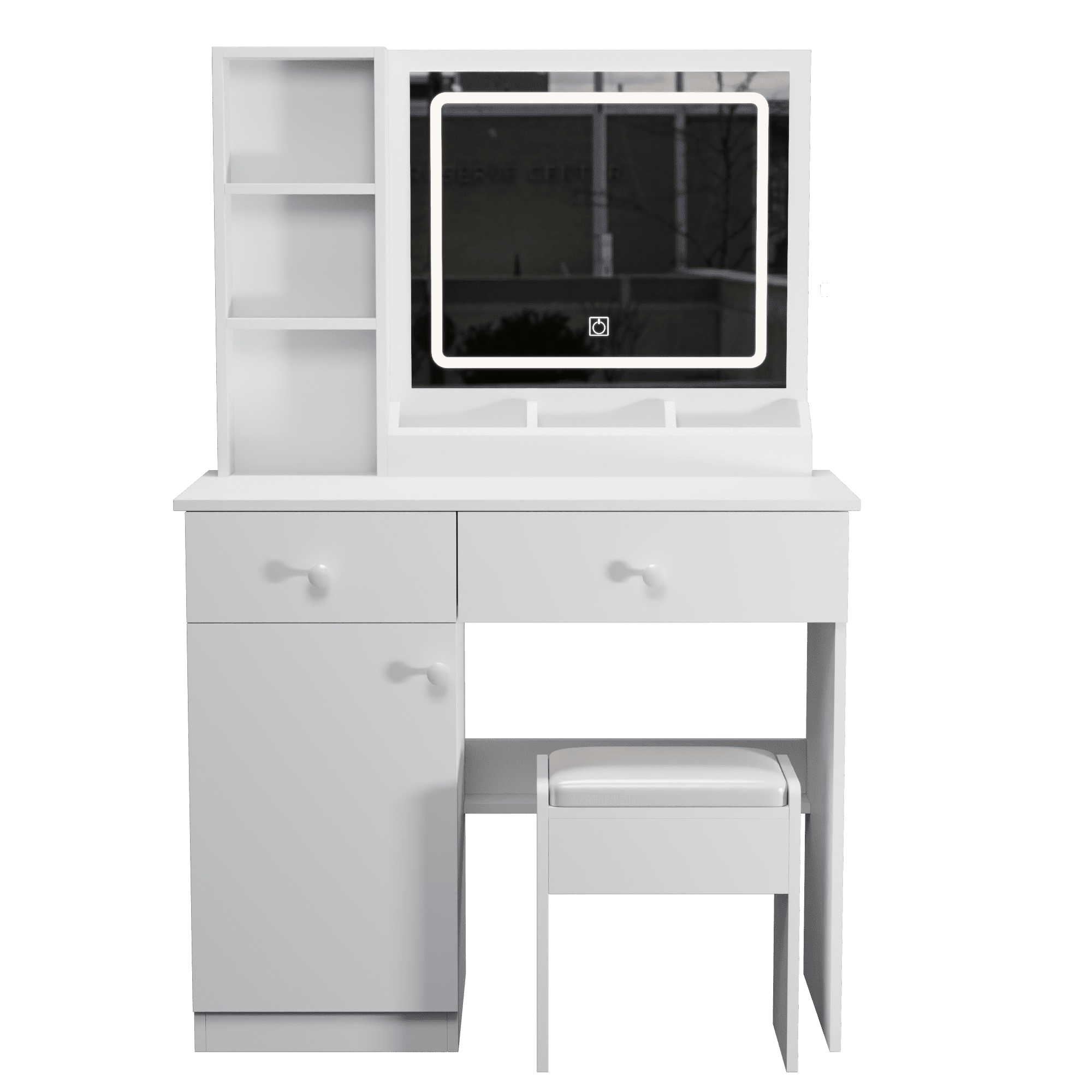 Fashion Vanity Desk with Mirror and Lights for Makeup, Vanity Mirror with Lights and Table Set