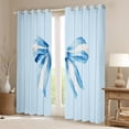 thumbnail image 2 of Manfei Stripes Bowknot Kids Blackout Curtains Set of 2 (52x84 Each), Blue Cartoon Bowknot Window Curtains, Cute Princess Style Curtains and Drapes, Living Room Curtains Decor, 2 of 6