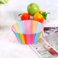 thumbnail image 1 of 100 Pcs Baking Cups, Colorful Paper Cake Baking Cups Rainbow Color Baking Tools for Birthday Wedding and Party Decoration, 1 of 8