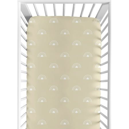 UPC: 0846480096832 | Boho Rainbow Taupe and White Fitted Crib Sheet Boy or Girl by Sweet Jojo Designs