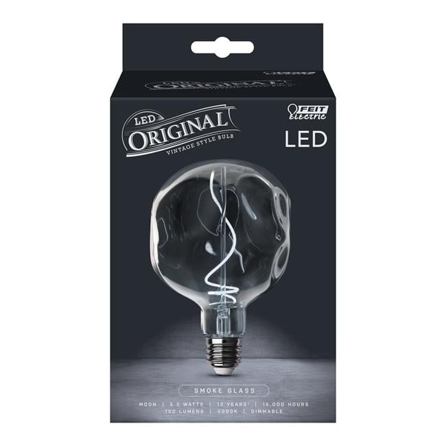 Feit Electric 3929627 60 watt Equivalence 6.5 watt 300 Lumen Vintage Round Filament LED Bulb Smoke Daylight